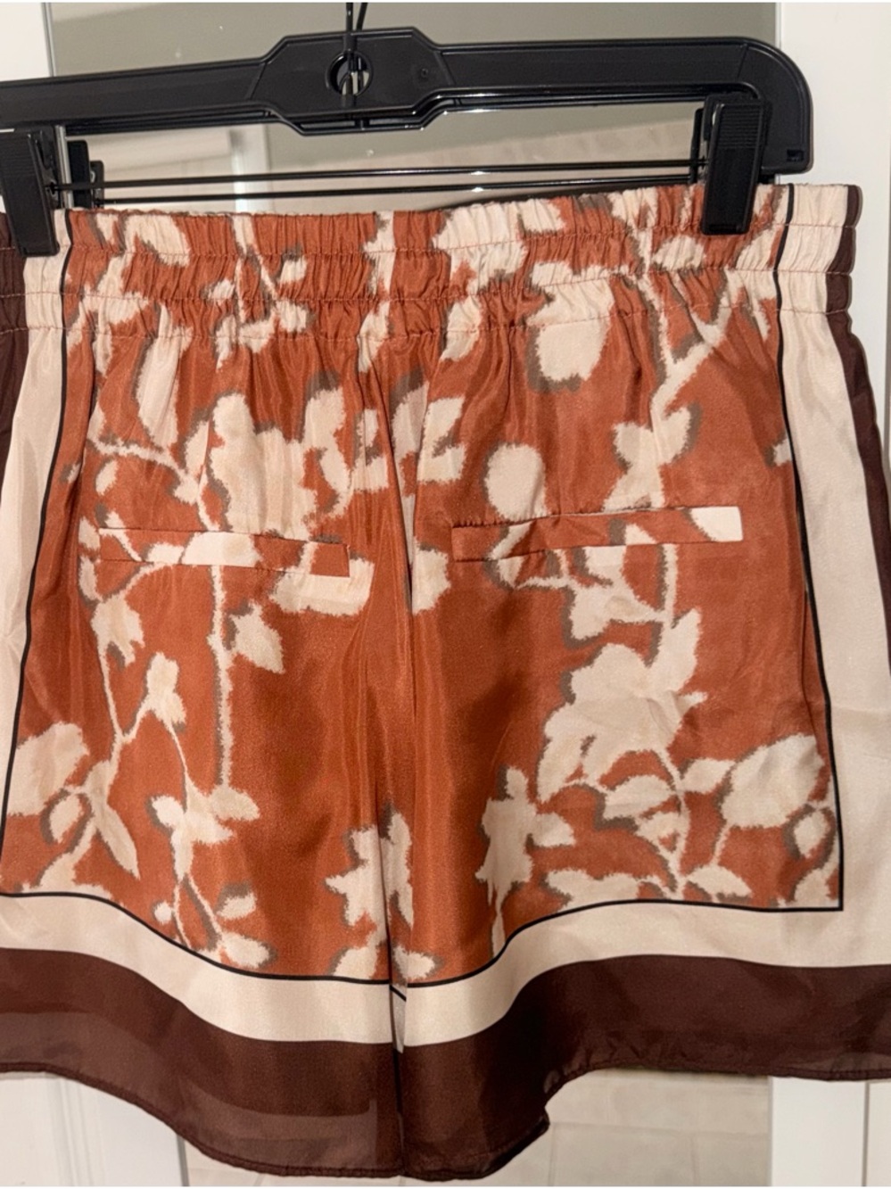 Brunello Cucinelli Rust Floral Drawstring Athletic Shorts - Picture 4 of 5